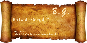 Baluch Gergő névjegykártya